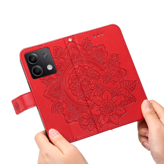 Cu clapetă pentru Xiaomi Redmi Note 13 5G, Mandala, roșu