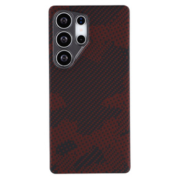 Carcasă pentru Samsung Galaxy S25 Ultra, Aramid Fiber MagSafe, negru / roșu