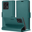 Husă pentru Motorola Edge 50 Pro, ERBORD Glossy Litchi, portofel cu clapetă, verde
