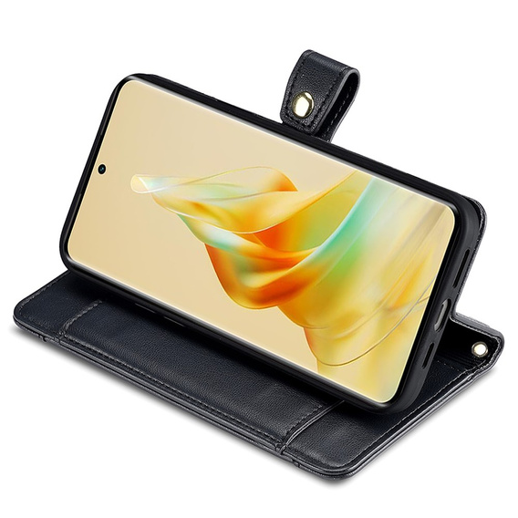 Cu clapetă pentru Oppo Reno8 T 4G, Wallet Zipper Pocket, negru