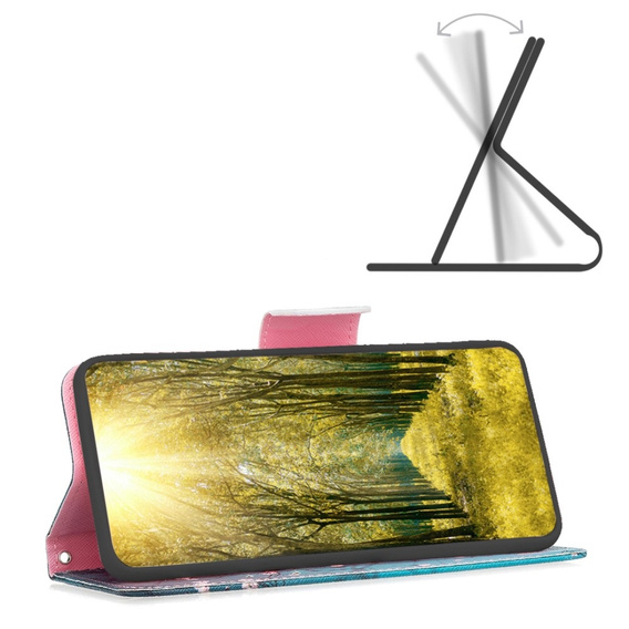 Cu clapetă pentru Infinix Hot 40i, Wallet, Sakura albastru