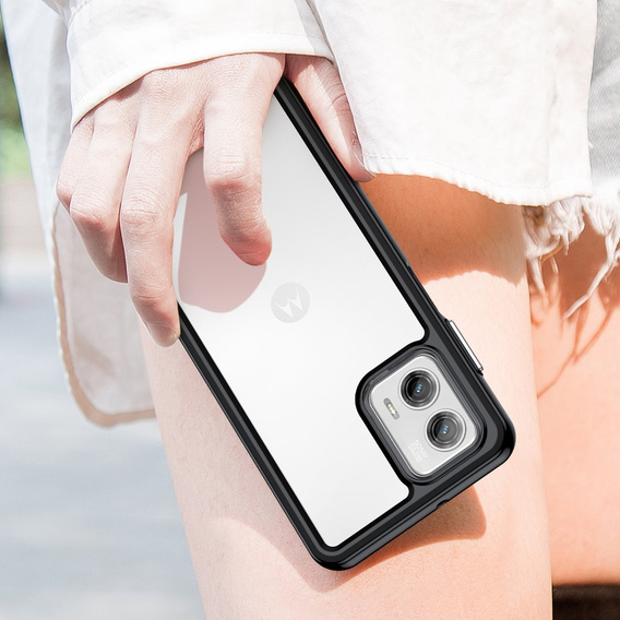 Huse pentru Motorola Moto G73 5G, Fusion Hybrid, transparent / negru