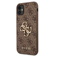 GUESS Huse pentru iPhone 11, 4G Big Metal Logo, maro