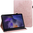 Husă cu clapetă pentru Samsung Galaxy Tab A8 10.5 SM-X200 SM-X205, flower, roz rose gold