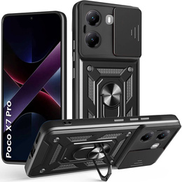 Husă blindată pentru Xiaomi Poco X7 Pro 5G, CamShield Slide, negru