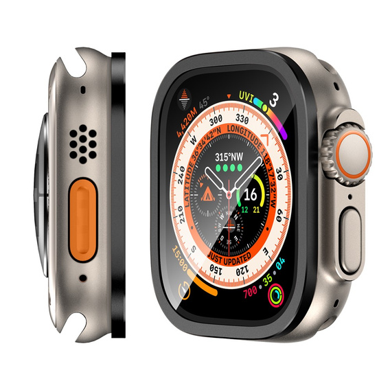 Cadru de protecție cu sticlă călită pentru Apple Watch Ultra 1/2/3 49 mm