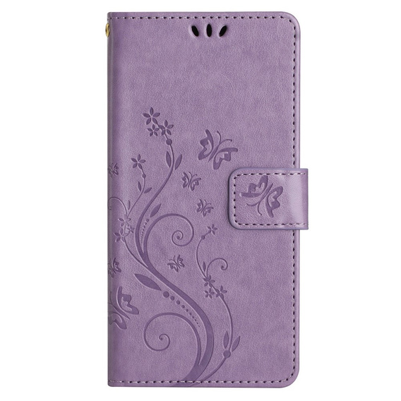 Cu clapetă pentru Samsung Galaxy S23 FE, Butterfly, violet
