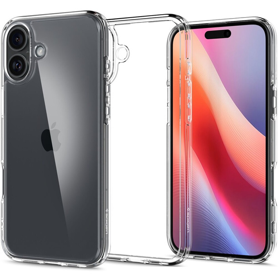 Carcasa Spigen pentru iPhone 16 Plus, Ultra Hybrid, transparentă + sticlă temperată 9H