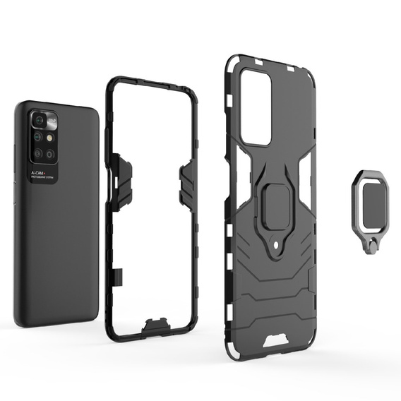 Huse pentru Xiaomi Redmi 10, Kickstand Ring, negru