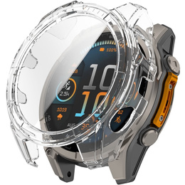 Carcasă 2in1 + sticlă călită pentru Garmin Fenix 8 51mm, transparentă