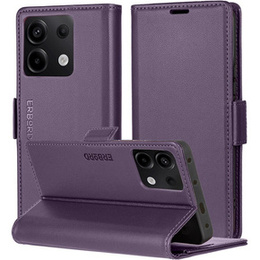 Husă pentru Xiaomi Redmi Note 13 5G, ERBORD Glossy Litchi, portofel cu clapetă, violet