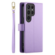 Cu clapetă pentru Samsung Galaxy S25 Ultra, Wallet Zipper Pocket, violet