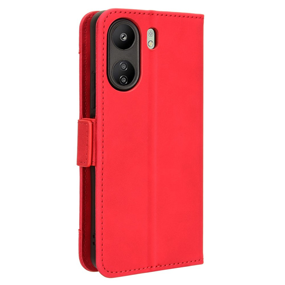 Cu clapetă pentru Xiaomi Redmi 13C / Poco C65, Card Slot, roșu