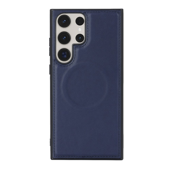 Husă cu clapetă pentru Samsung Galaxy S23 Ultra, portofel, pentru MagSafe, albastru închis