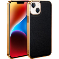 Huse pentru iPhone 14 Plus, Cowhide Leather, negru