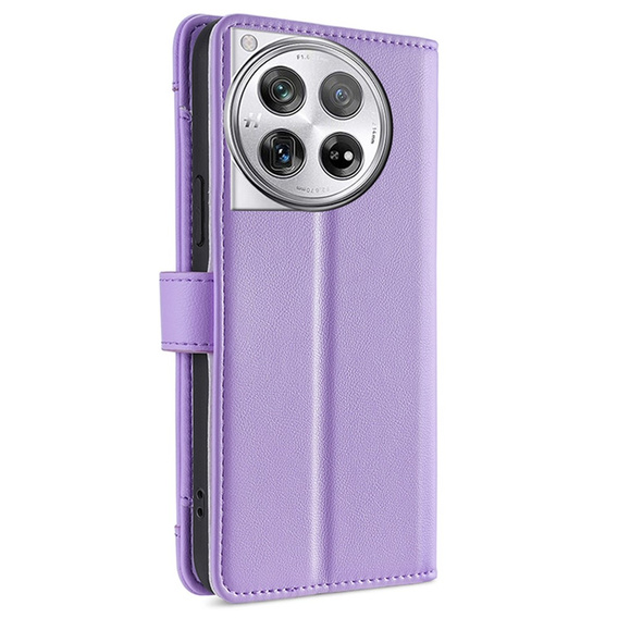 Cu clapetă pentru OnePlus 12 5G, Wallet Zipper Pocket, violet