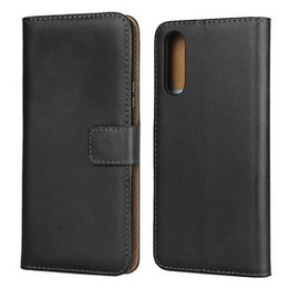 Cu clapetă pentru Sony Xperia 10 II, Case Genuine Leather, negru