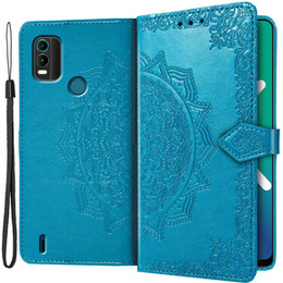 Cu clapetă pentru Nokia C21 Plus, Mandala, albastru