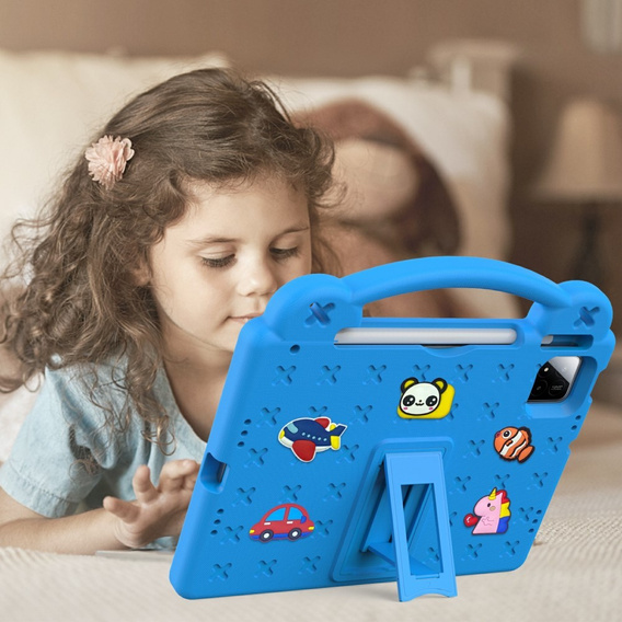Husă pentru copii pentru Xiaomi Pad 7 / Xiaomi Pad 7 Pro, Cute Patterns, cu suport, albastru
