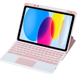 Husă pentru tastatură pentru iPad 11" 2025 A16 (11 gen.) / iPad 10.9" 2022 (10 gen.), Rotary 360° Leather, roz rose gold