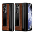 Husă cu suport din piele + PC cu geam și stylus pentru Samsung Galaxy Z Fold6 5G