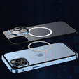 Carcasa Magnetic Dual Glass MagSafe pentru iPhone 13 Pro, albastru