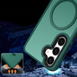 Husă pentru Samsung Galaxy S21 FE, pentru MagSafe, ERBORD Matt Case, verde + sticlă pentru ecran