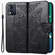Cu clapetă pentru Motorola Moto E13, Butterfly, negru