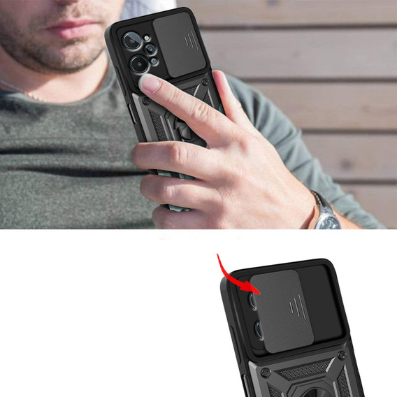 Husă blindată pentru Realme C31, CamShield Slide, negru