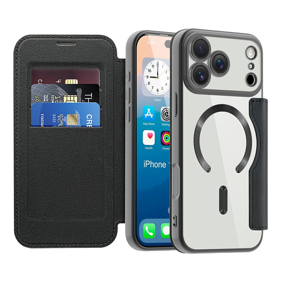 Carcasă Wallet MagSafe RFID flip cu protecție pentru camera foto pentru iPhone 17 Pro Max