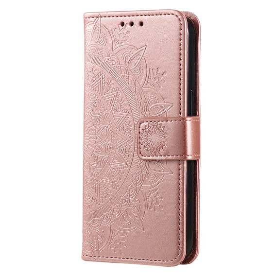 Cu clapetă pentru Oppo A17, Mandala, roz rose gold