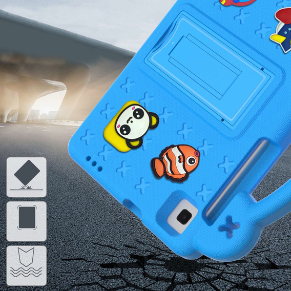 Husă pentru copii pentru Samsung Galaxy Tab A7 Lite 8.7 T220/T225, Cute Patterns, cu suport, albastru