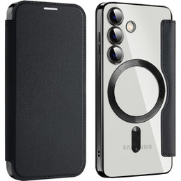 Cu clapetă pentru Samsung Galaxy S24+ Plus, RFID Wallet MagSafe CamShield, negru
