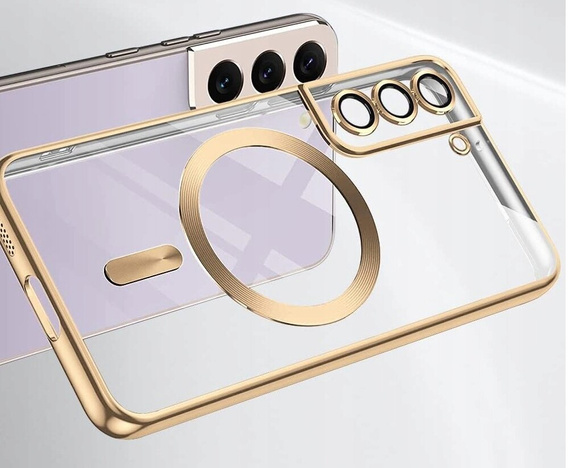 Husă pentru Samsung Galaxy S21, Electro MagSafe, de aur + Sticlă pentru ecran