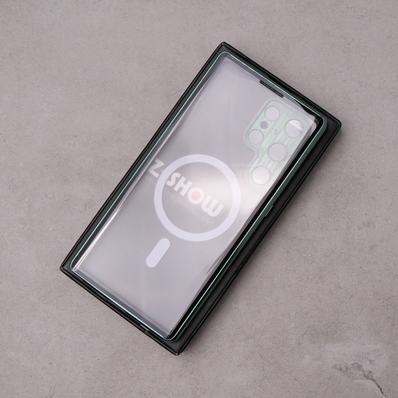 Carcasa Magnetic Dual Glass MagSafe pentru Samsung Galaxy S23 Ultra, verde