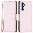 Cu clapetă pentru Samsung Galaxy A54 5G, Wallet Litchi Magnet, roz rose gold