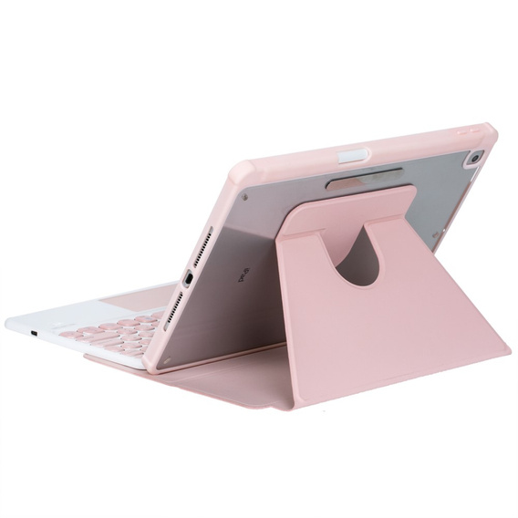 Husă pentru tastatură pentru iPad 11" 2025 A16 (11 gen.) / iPad 10.9" 2022 (10 gen.), Rotary 360° Leather, roz rose gold