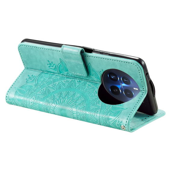 Cu clapetă pentru Realme 12 Pro 5G / 12 Pro+ 5G, Mandala, verde