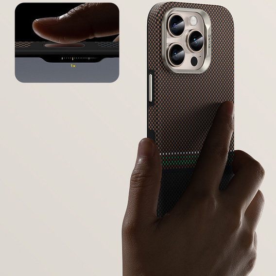 Husă BENKS Kevlar Magnetic Armor Pro Prestige 600D Y066 pentru MagSafe cu buton activ pentru iPhone 16 Pro Max