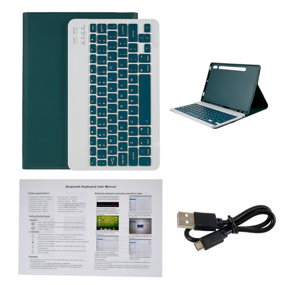 Carcasă + tastatură Samsung Galaxy Tab S7 T870/T875 / S8, Pen Slot, verde