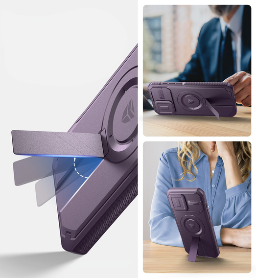 Carcasă blindată pentru iPhone 16 Pro Max, Dexnor CamProtect MagSafe, violet