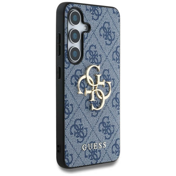 GUESS Huse pentru Samsung Galaxy S25, 4G Big Metal Logo, albastru