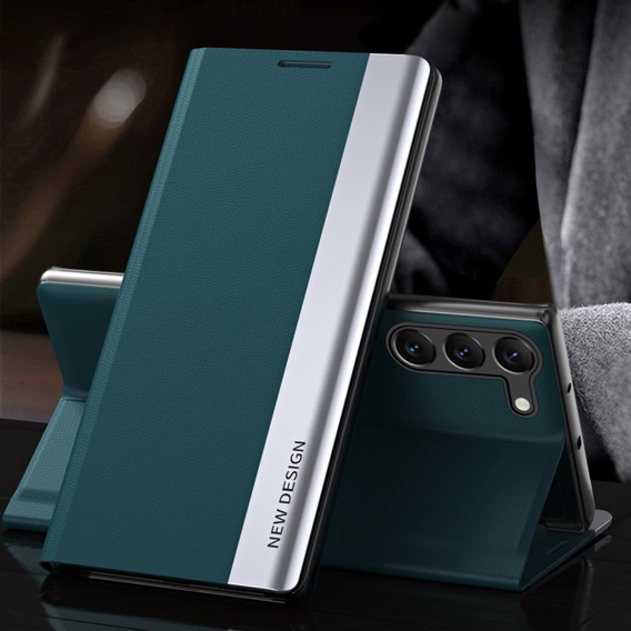 Cu clapetă pentru Samsung Galaxy S23, Side Magnetic, verde