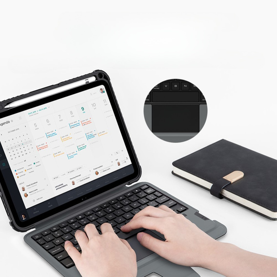 Carcasă + tastatură iPad 10.9 2022, NILLKIN Bumper Pen Slot, negru