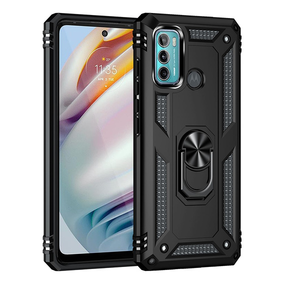 Husă blindată pentru Motorola Moto G60, Nox Case Ring, negru