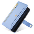 Cu clapetă pentru Oppo Reno 11F 5G, Wallet Zipper Pocket, albastru