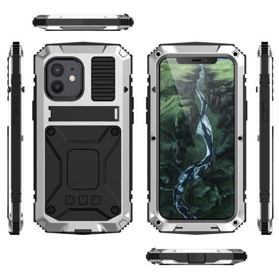 Husă blindată pentru iPhone 12 Mini, R-JUST, de argint