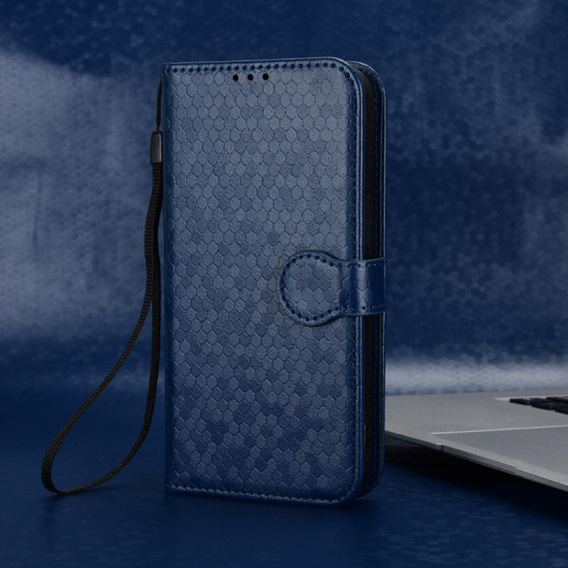 Husa cu clapetă pentru Realme Note 70T 4G, Wallet Rhombus, albastru