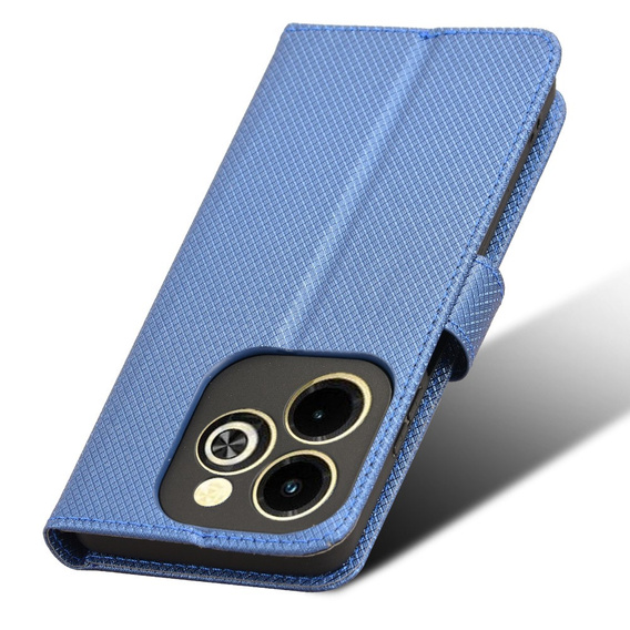 Cu clapetă pentru Infinix Hot 40i, Wallet Smart Magnet, albastru