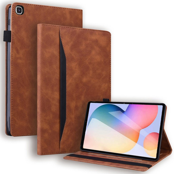 Husă pentru Samsung Galaxy Tab S6 Lite, Classic, cu spațiu pentru stylus, maro